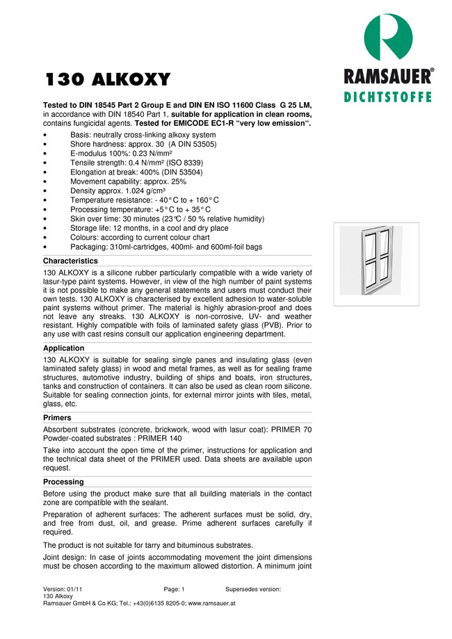      130 Alkoxy - technical data sheet