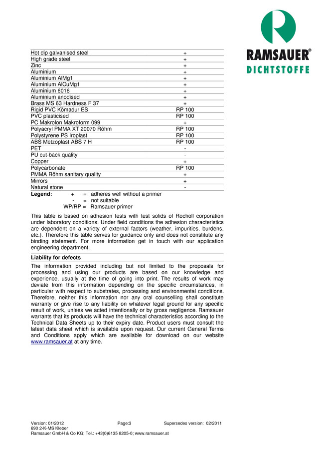   2- MS  690 2k Ms Kleber - technical data sheet