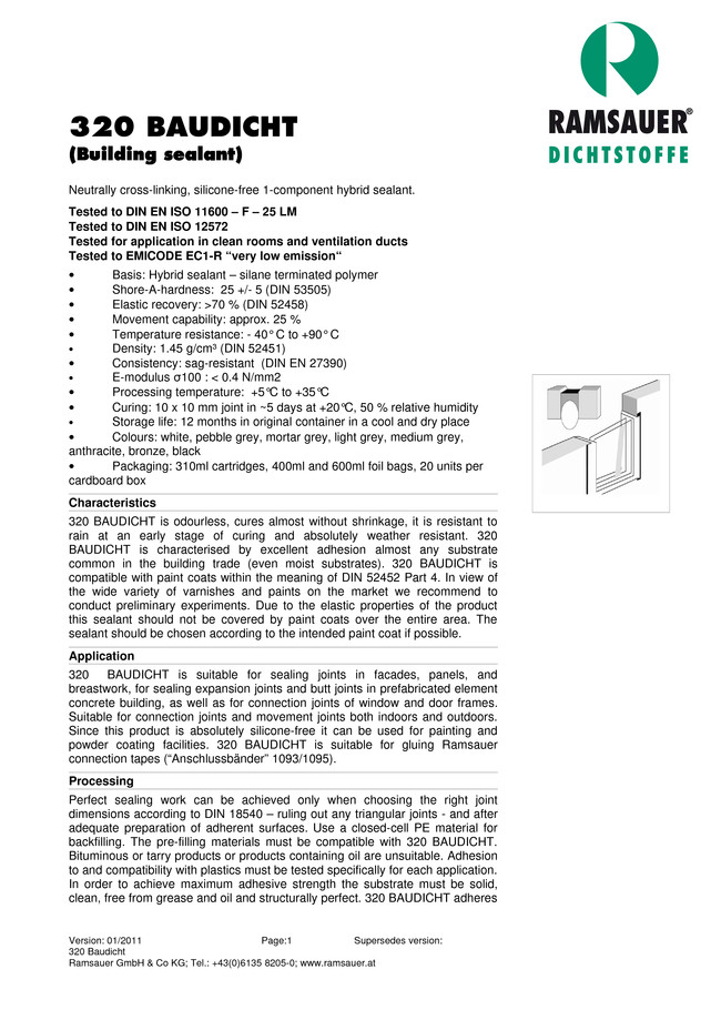      320 Baudicht - technical data sheet