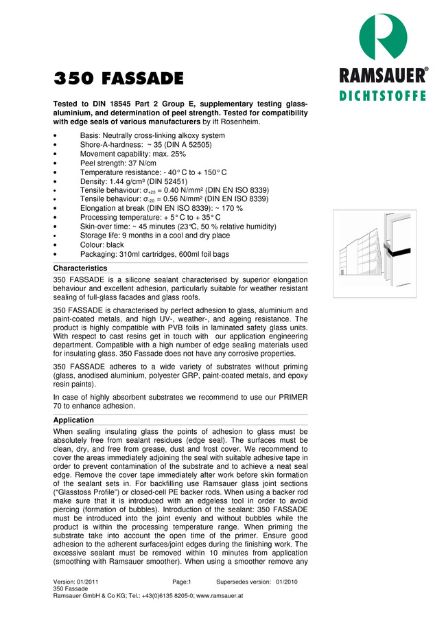  1      350 Fassade - technical data sheet