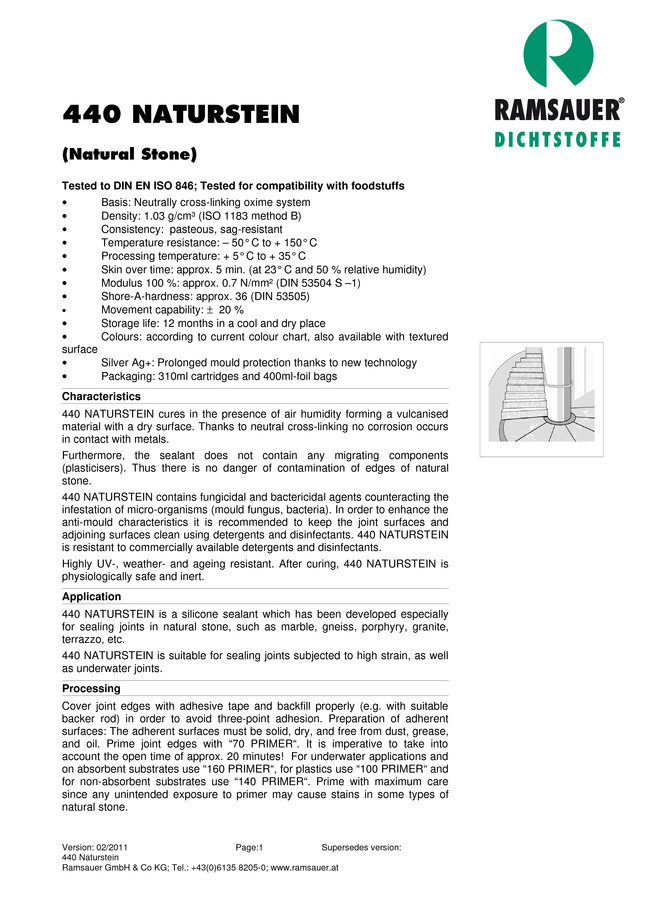       440 Naturstein - technical data sheet