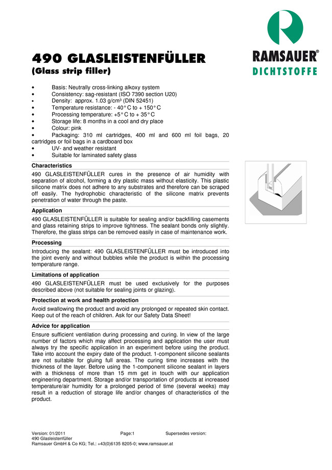          490 Glasleisten - Fuller - technical data sheet