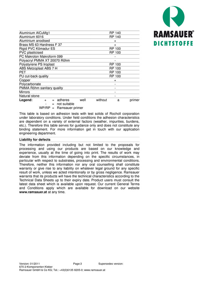 2-         670 2-Komponenten Kleber - technical data sheet